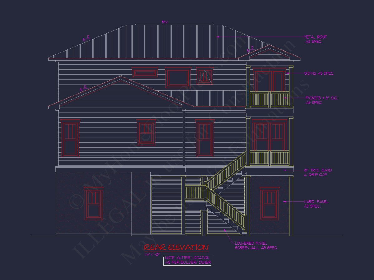 Beach Coastal house Plan with CAD Architecture Designs