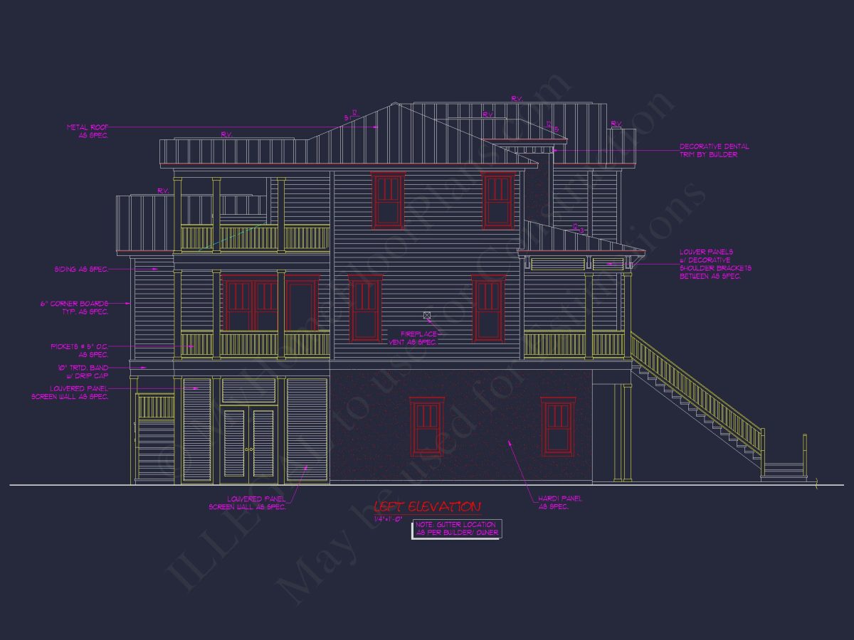 Beach Coastal house Plan with CAD Architecture Designs