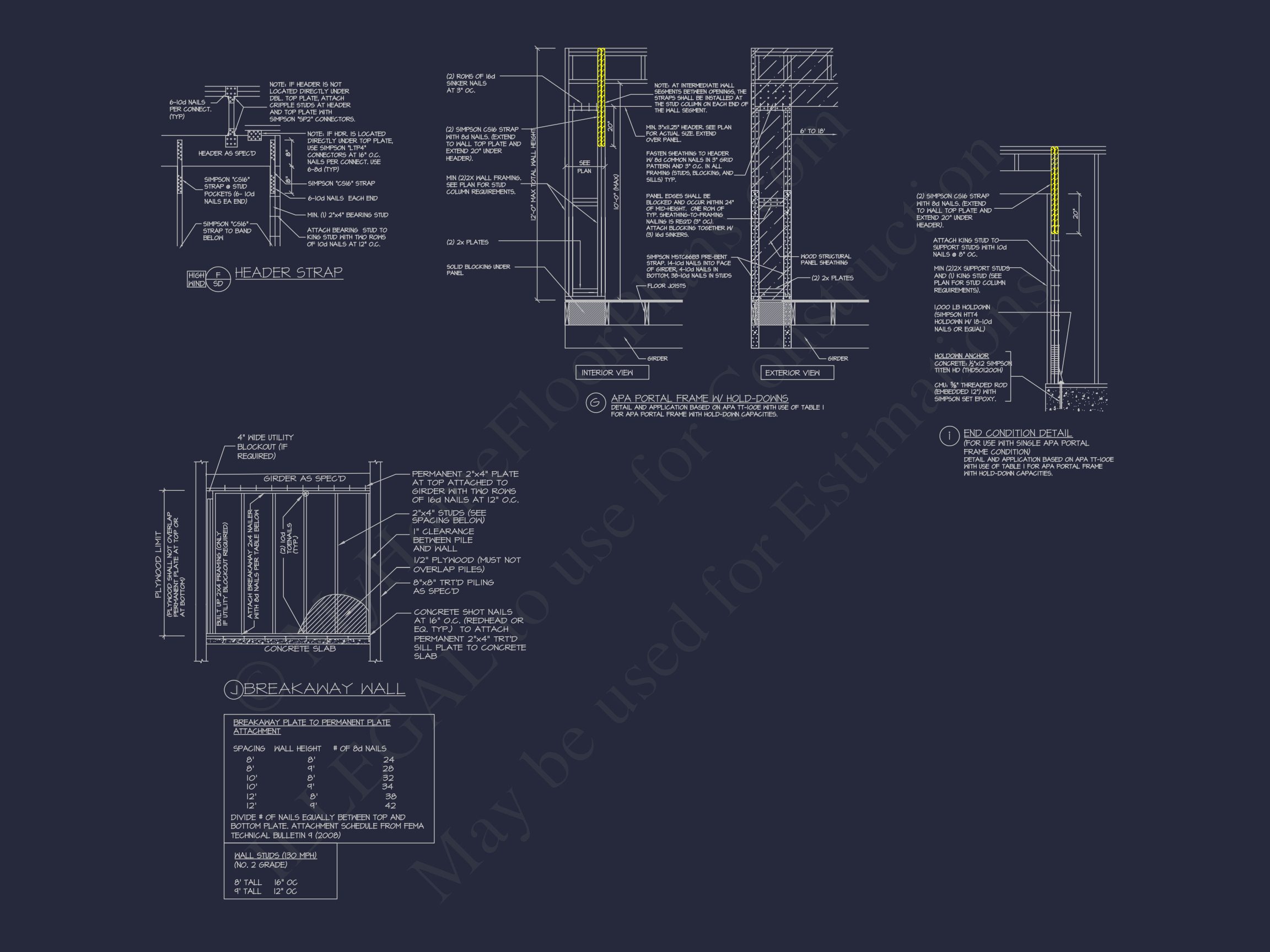 Beach Duplex Floor Plan with 4 Beds,Garage & CAD Designs