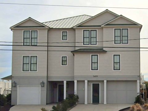 Beach Duplex Floor Plan with 4 Beds, Garage & CAD Designs
