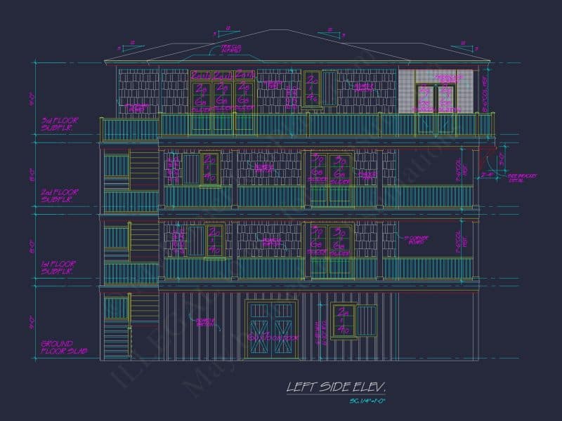 Beach house Architectural Floor Plan with Wrap Around Porch