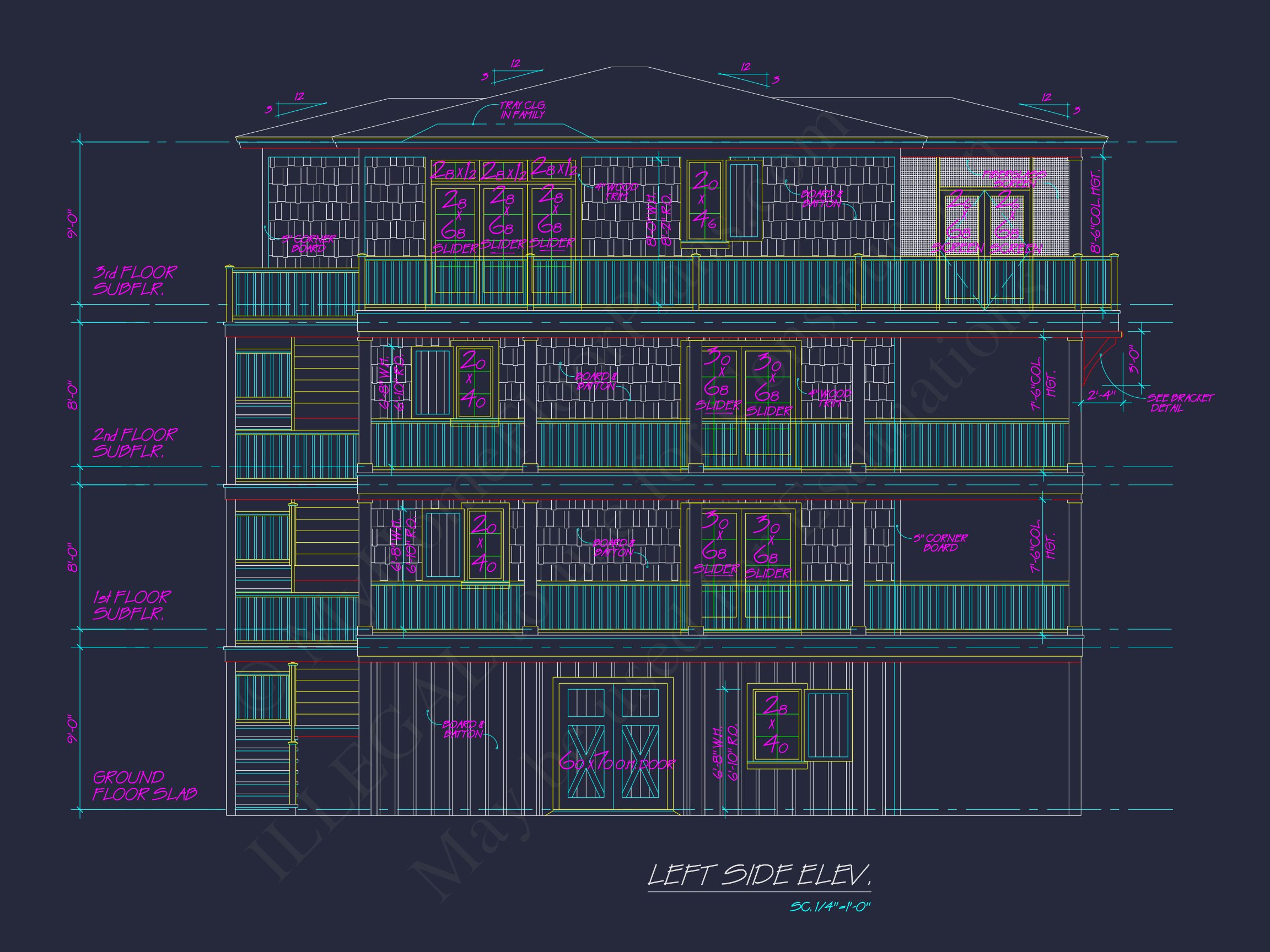 Beach house Architectural Floor Plan with Wrap Around Porch