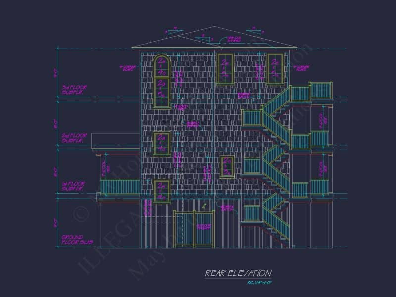 Beach house Architectural Floor Plan with Wrap Around Porch