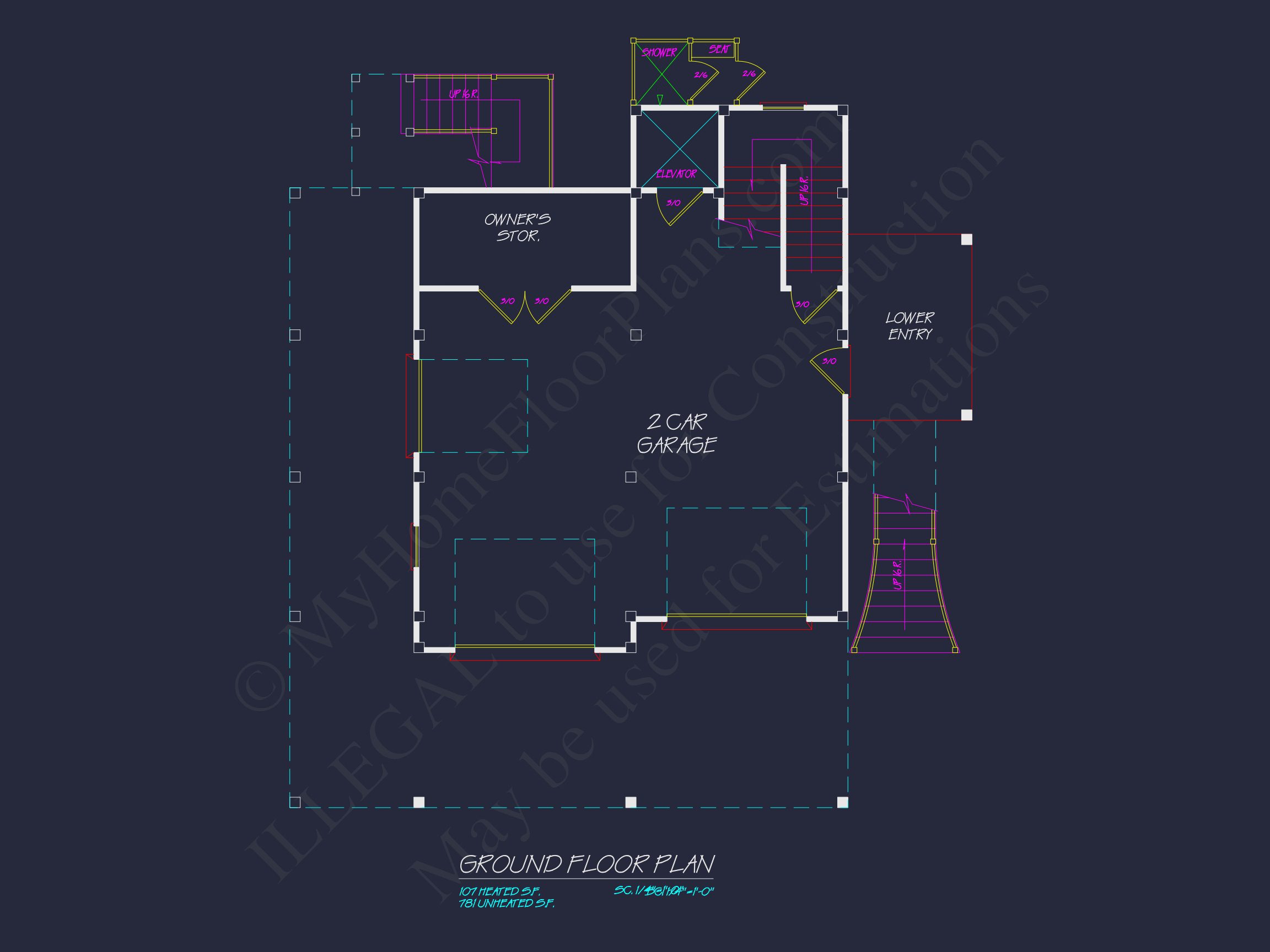 Beach house Architectural Floor Plan with Wrap Around Porch