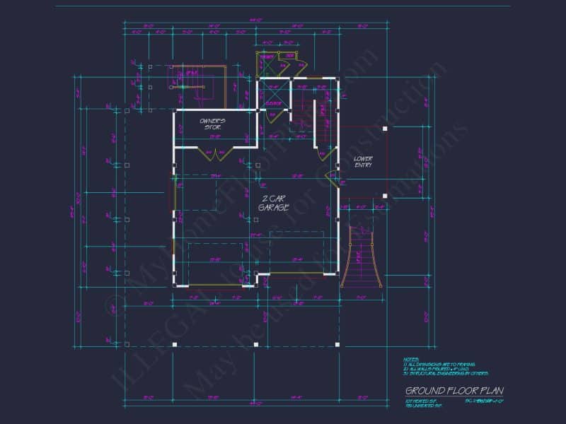 Beach house Architectural Floor Plan with Wrap Around Porch