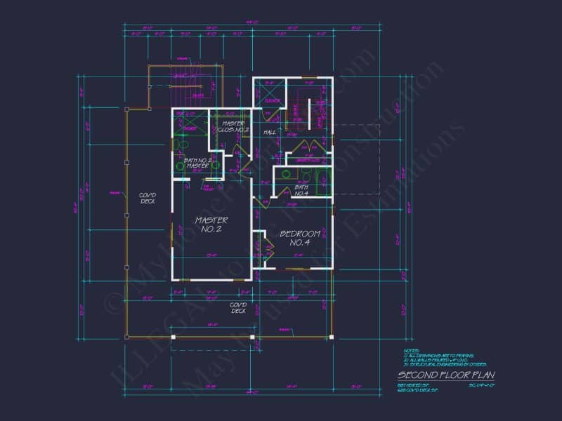 Beach house Architectural Floor Plan with Wrap Around Porch