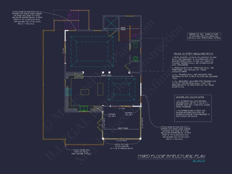 Beach house Architectural Floor Plan with Wrap Around Porch