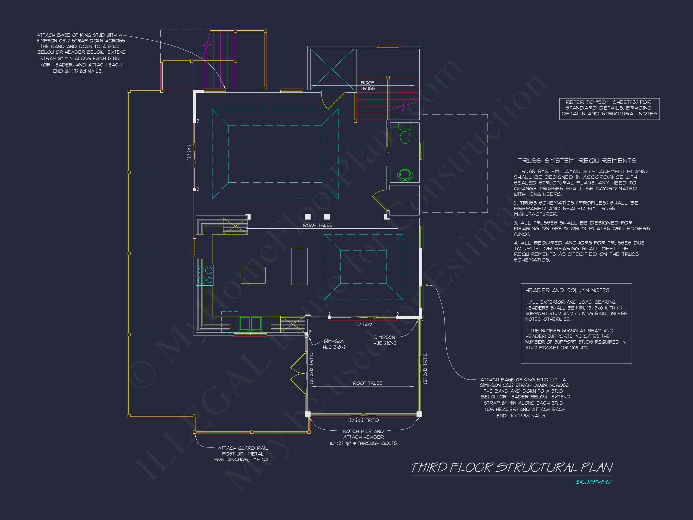 Beach house Architectural Floor Plan with Wrap Around Porch