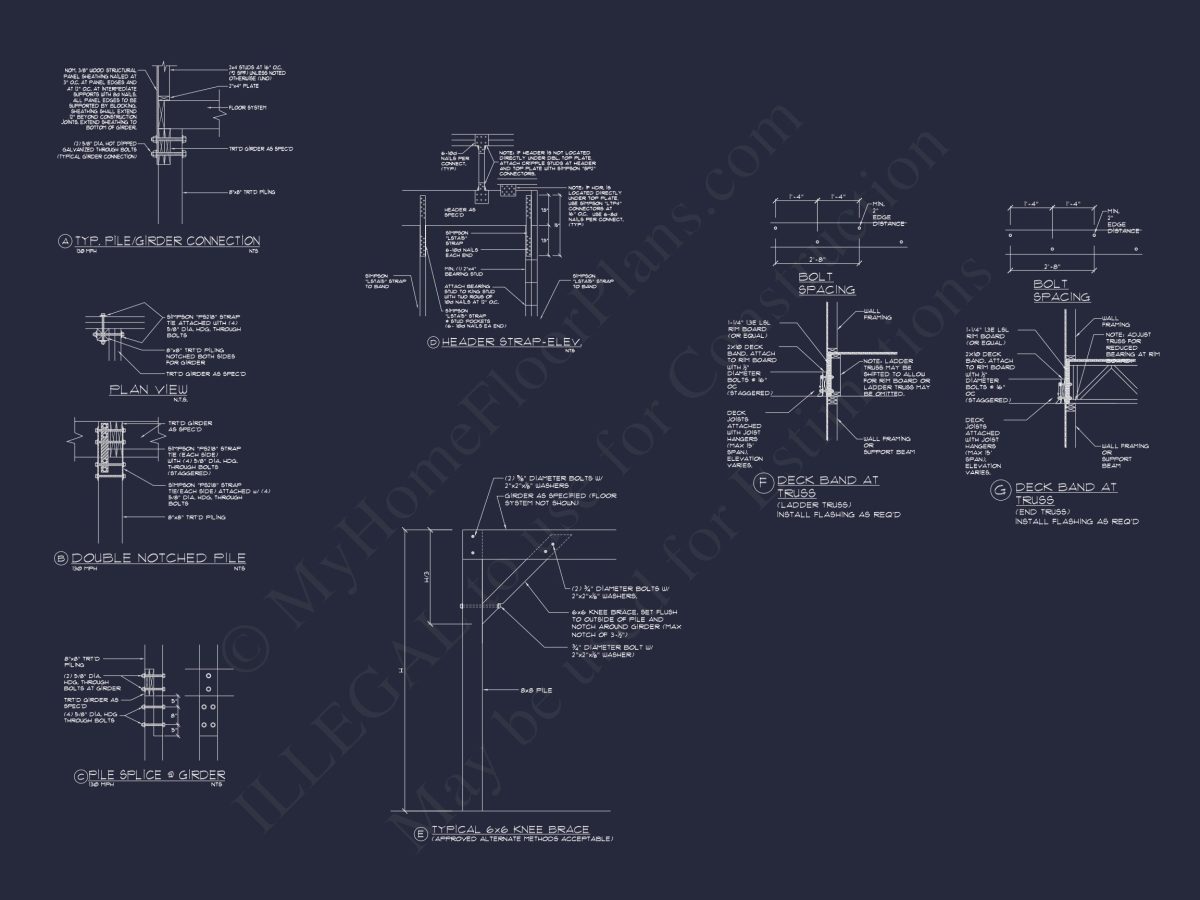 Beach house Blueprint with CAD Designs and Floor Plans