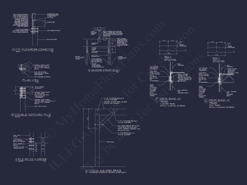 Beach house Blueprint with CAD Designs and Floor Plans