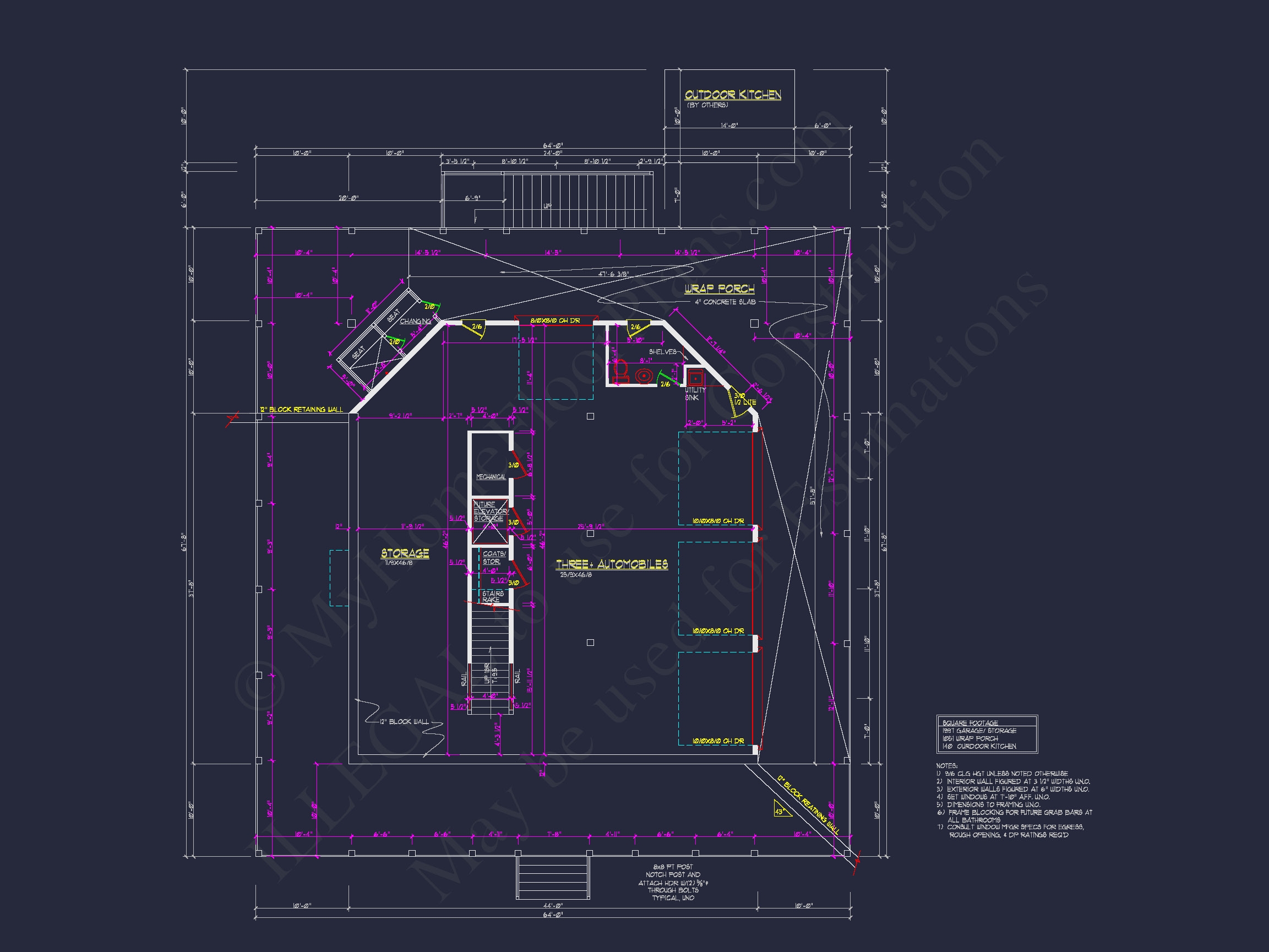 Coastal Floor Plan with Wraparound Porch