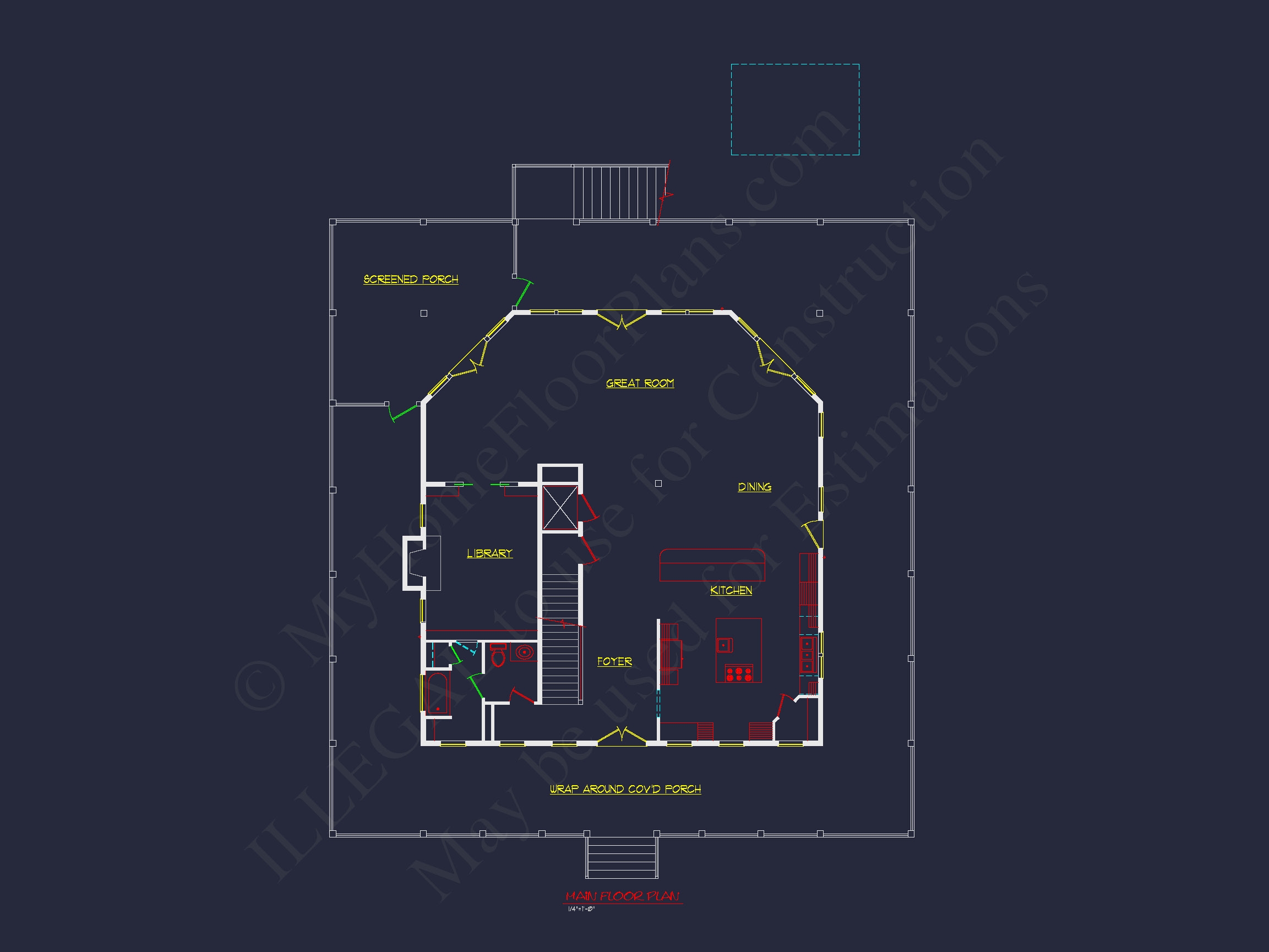 Coastal Floor Plan with Wraparound Porch