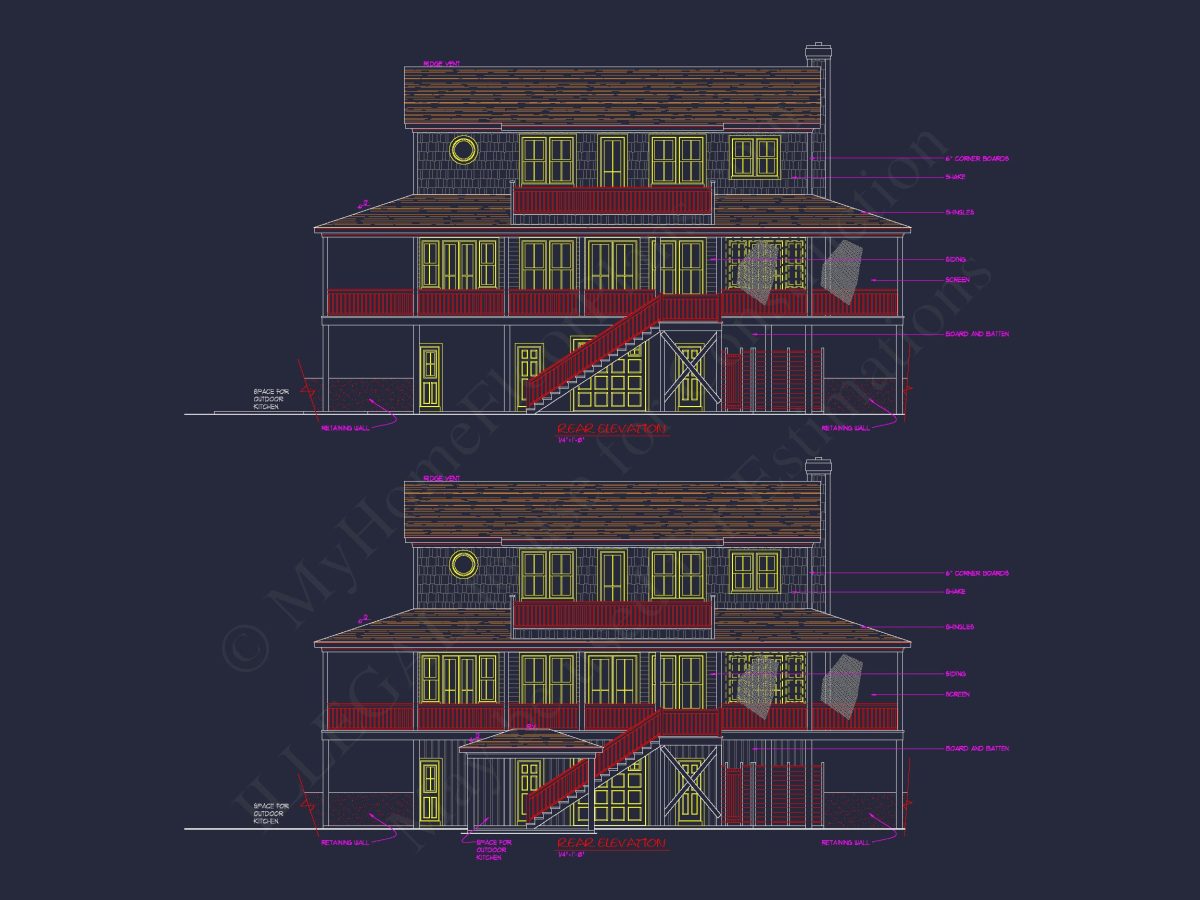 Coastal Floor Plan with Wraparound Porch