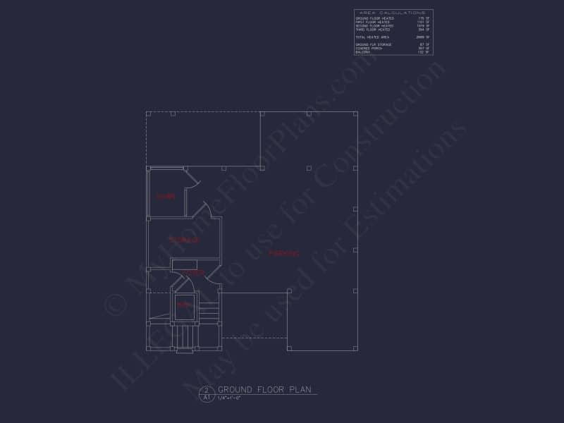 Beach house Floor Plan: 3-Story, 4 BR Coastal Blueprint