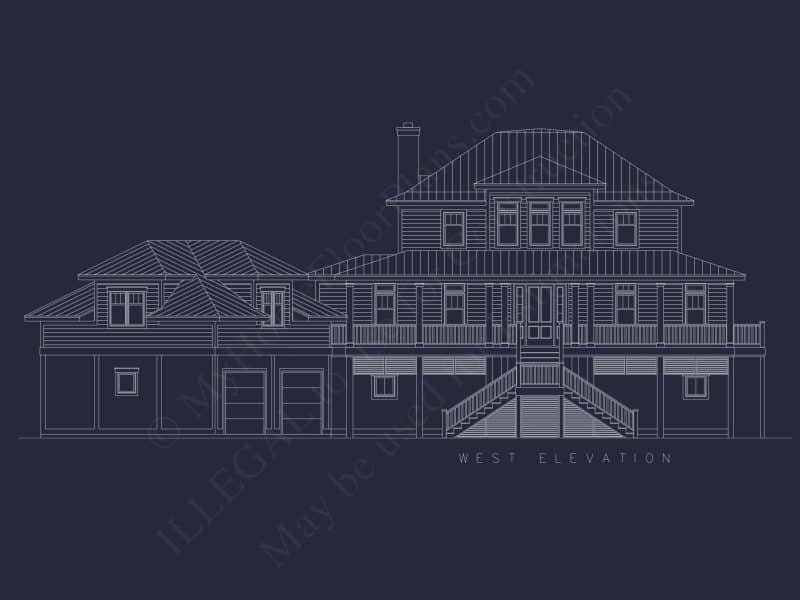 Beach house Floor Plan With Detached Garage and Living Space