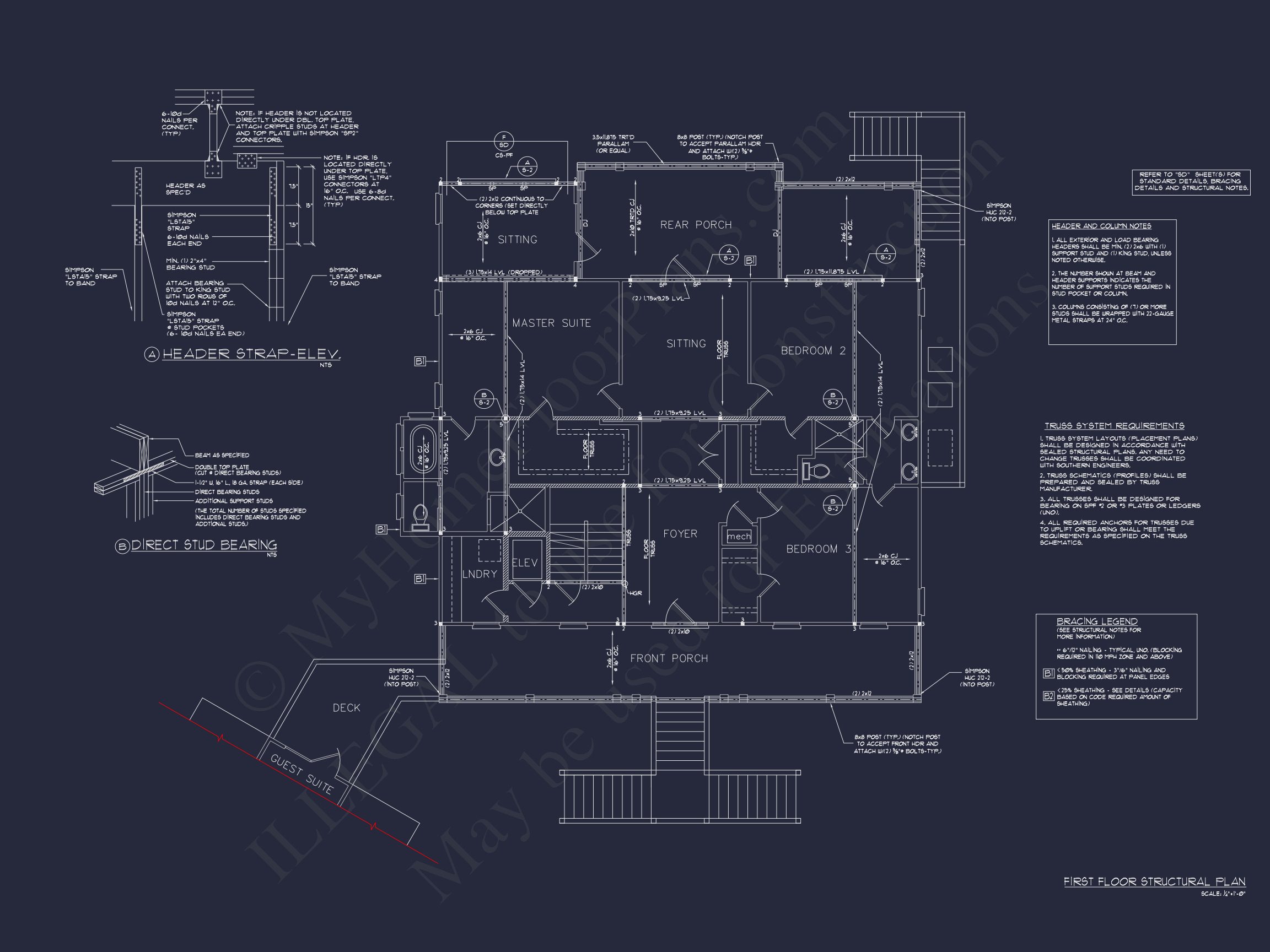 Beach house Floor Plan With Detached Garage and Living Space