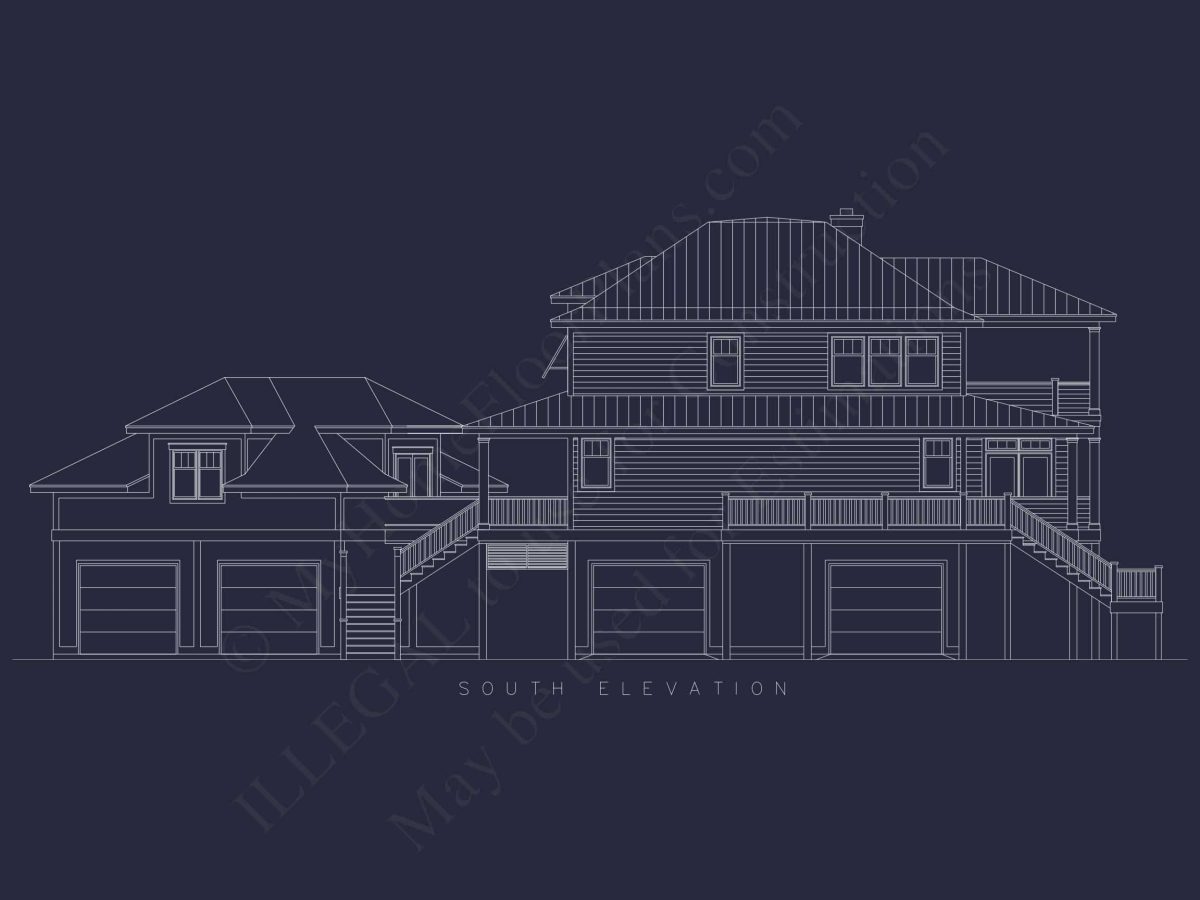 Beach house Floor Plan With Detached Garage and Living Space