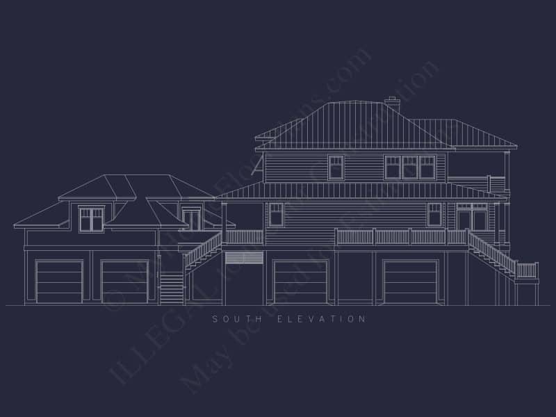 Beach house Floor Plan With Detached Garage and Living Space