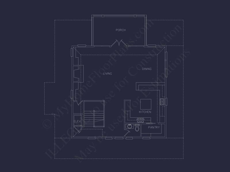 Beach house Floor Plan With Detached Garage and Living Space
