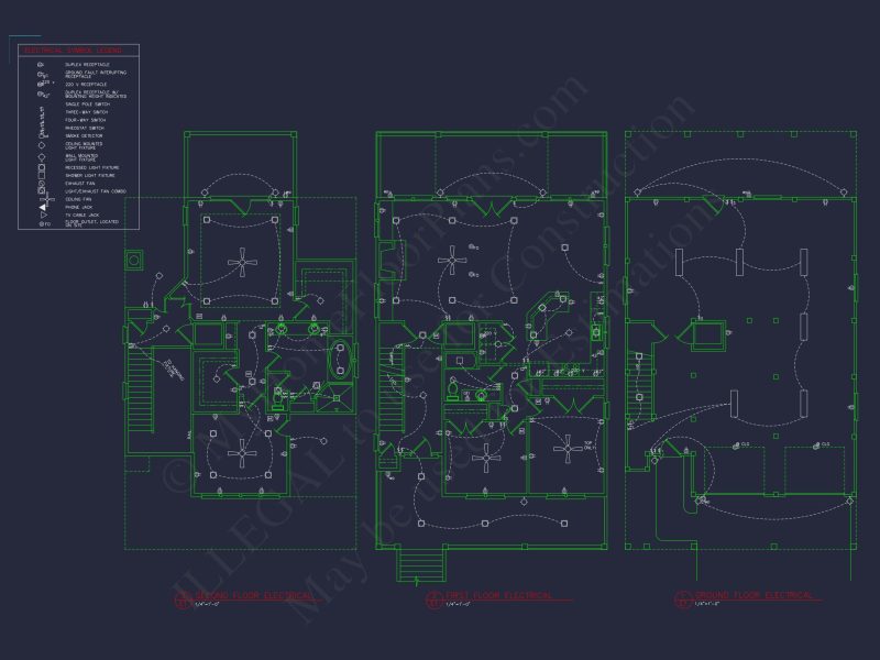 Beach house Floor Plan with Coastal Designs and CAD Blueprint