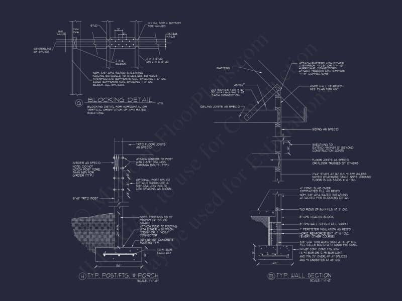 Beach house Plan: Architectural CAD Floor Plans & Designs