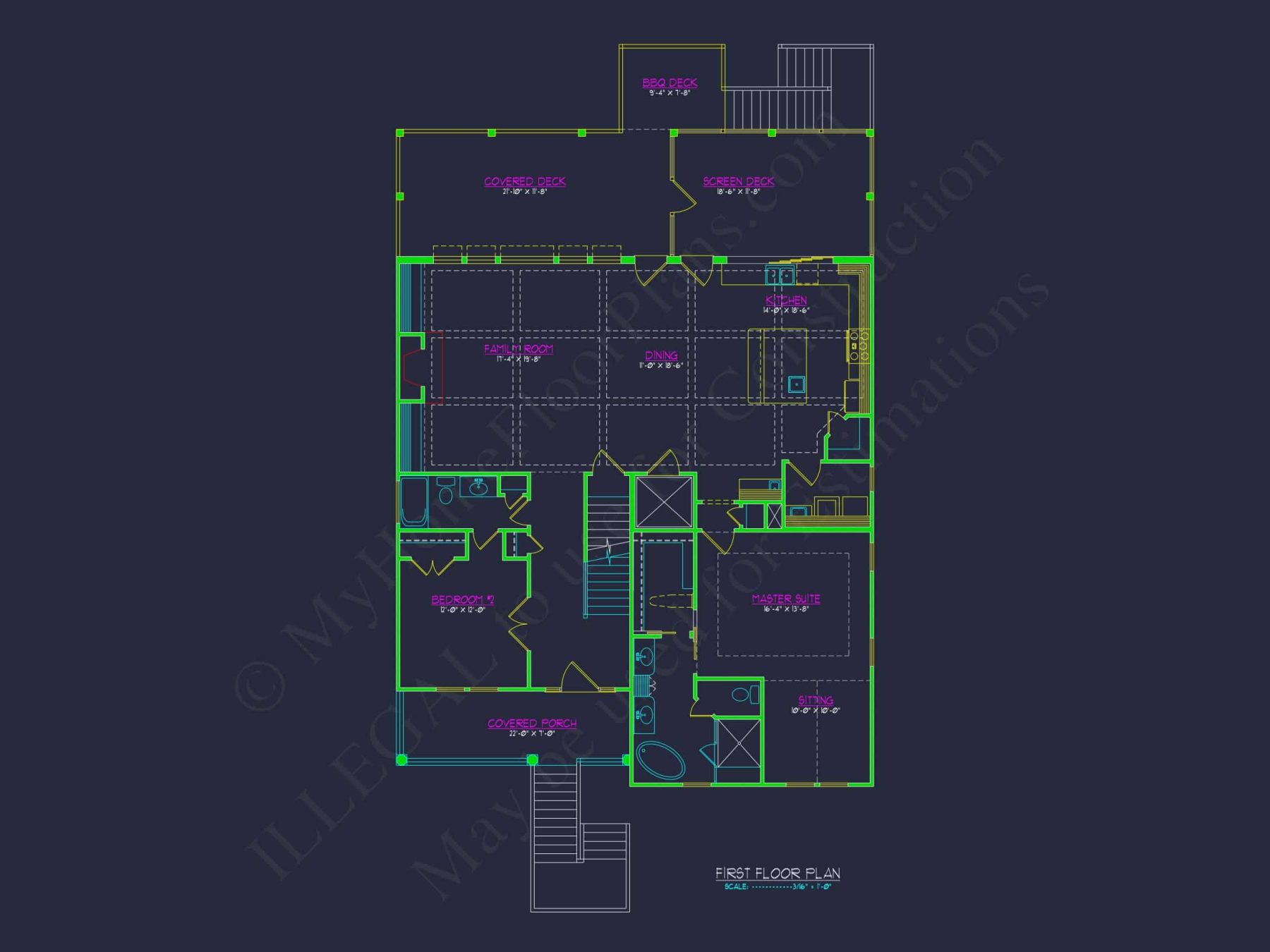 Beach house Plan: Architectural CAD Floor Plans & Designs