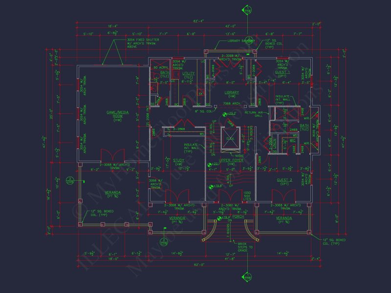 Beach house Plan w/4 Beds, Elevator & Garage: Floor Plans & Blueprints
