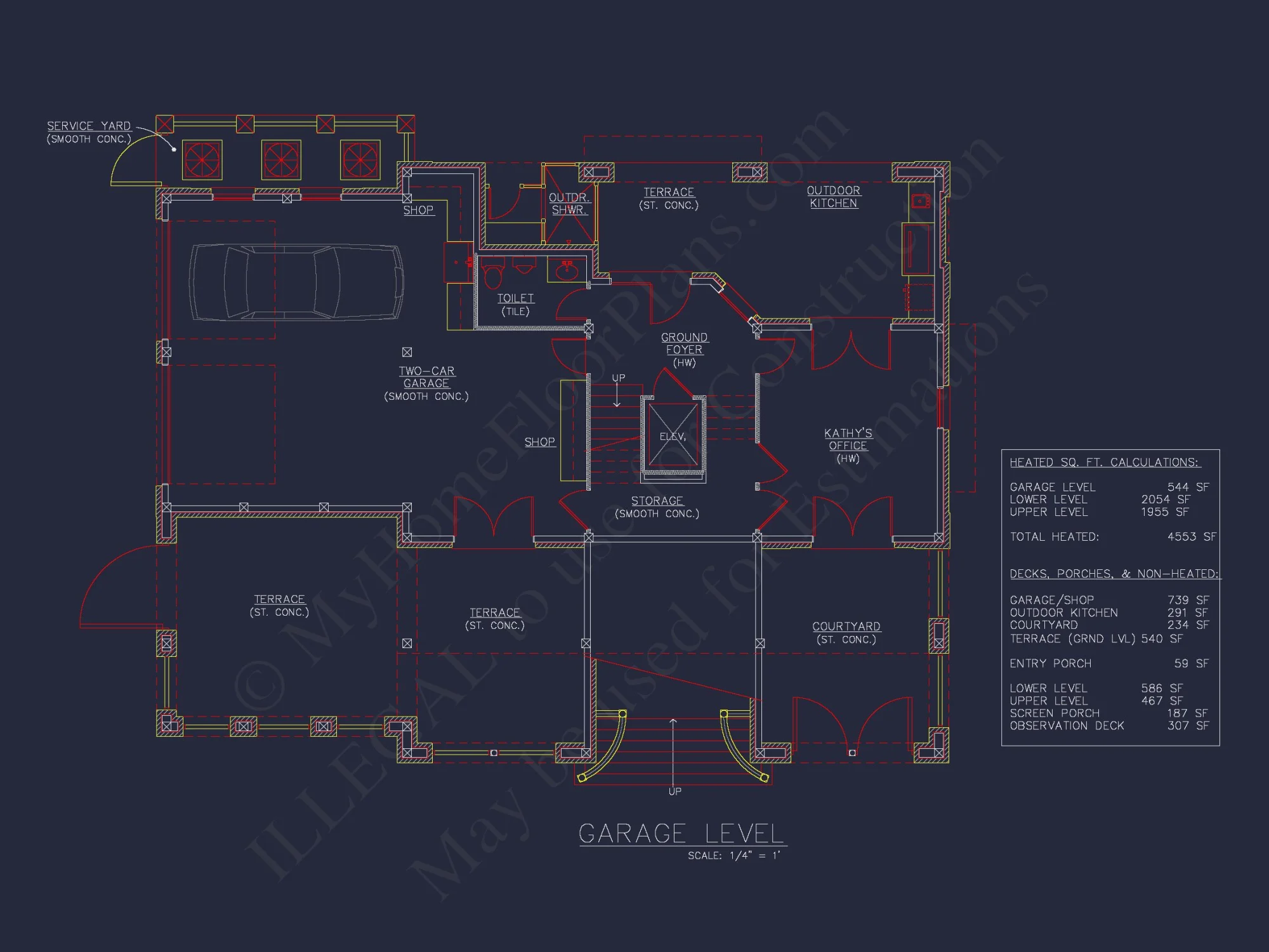 Beach house Plan w/4 Beds, Elevator & Garage: Floor Plans & Blueprints