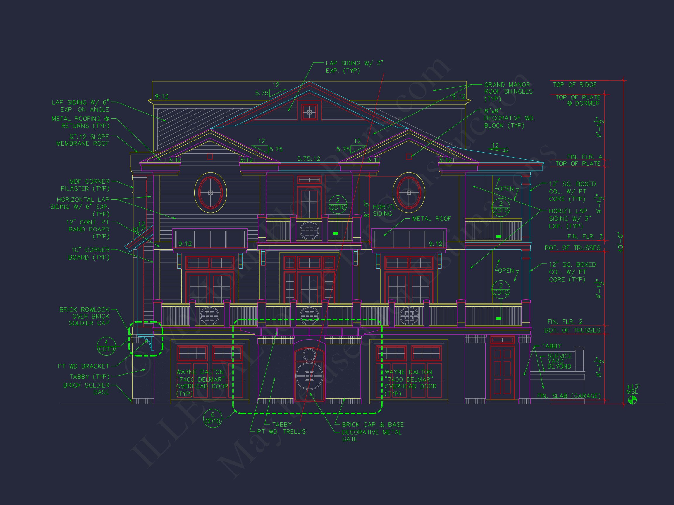 Beach house Plan w/Coastal Design - 5477 Sq Ft,4 Beds,4 Baths