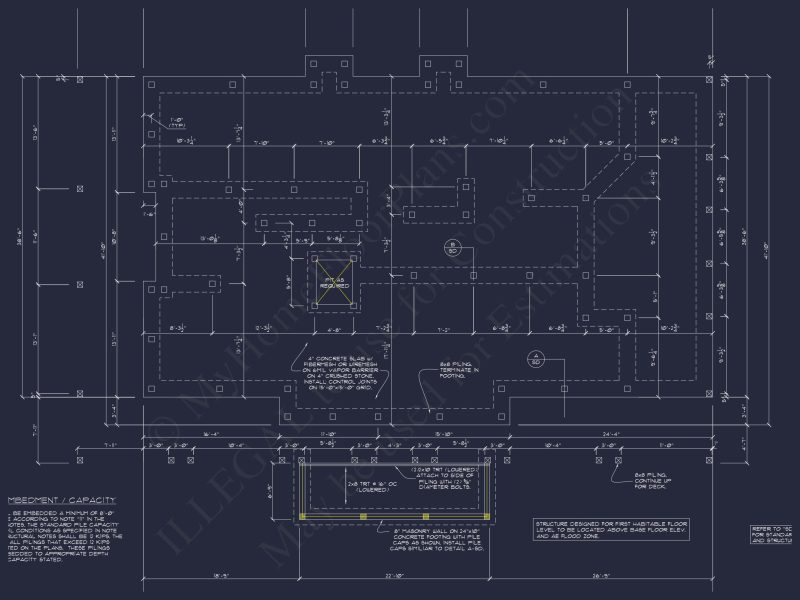 Beach house Plan w/Coastal Design - 5477 Sq Ft, 4 Beds, 4 Baths