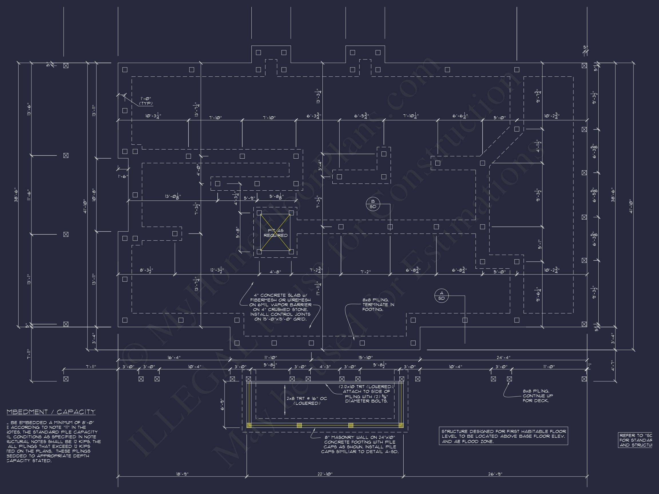 Beach house Plan w/Coastal Design - 5477 Sq Ft,4 Beds,4 Baths