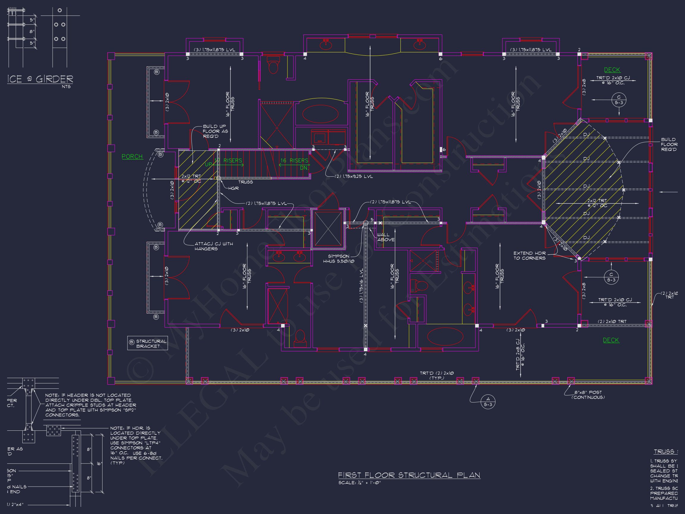 Beach house Plan w/Coastal Design - 5477 Sq Ft,4 Beds,4 Baths