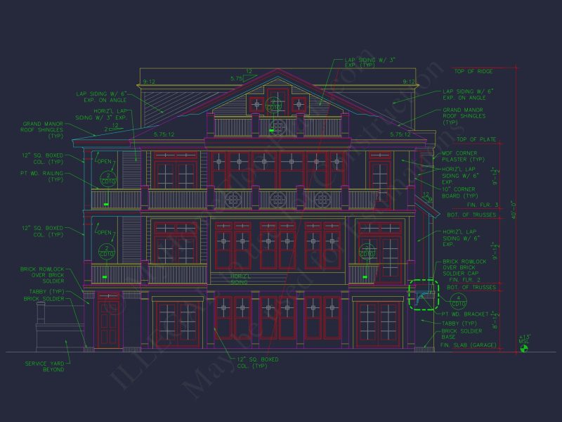 Beach house Plan w/Coastal Design - 5477 Sq Ft, 4 Beds, 4 Baths