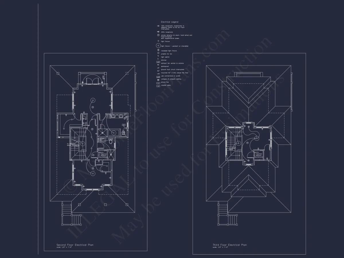 Beach house Plan with 3 Floors, CAD Architecture and Blueprint