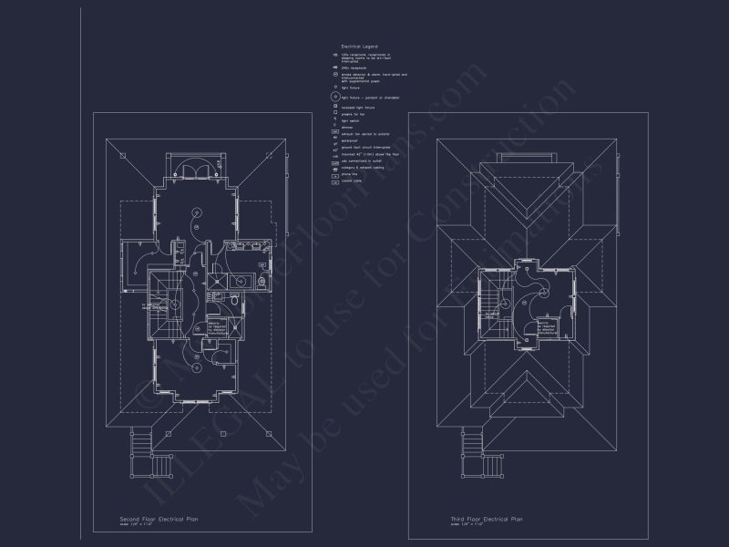 Beach house Plan with 3 Floors, CAD Architecture and Blueprint