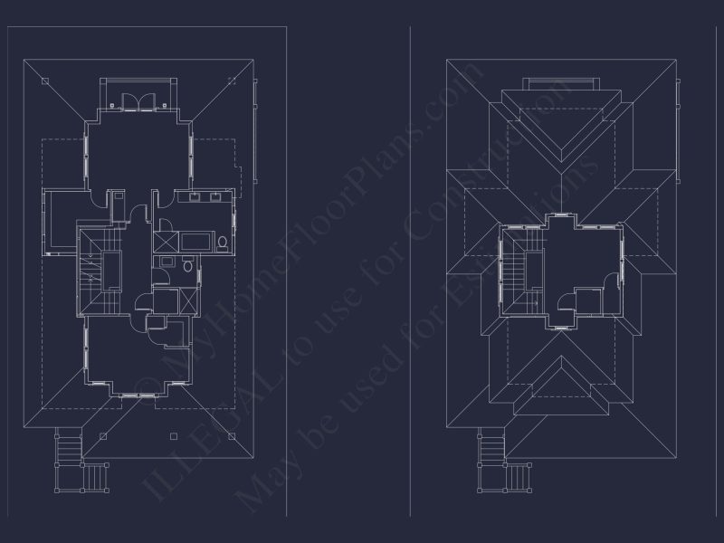 Beach house Plan with 3 Floors, CAD Architecture and Blueprint