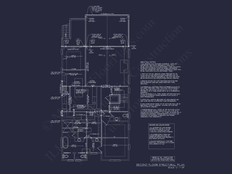 Beach house Plan with 4 Bedrooms and 3 Floors – Full CAD Design