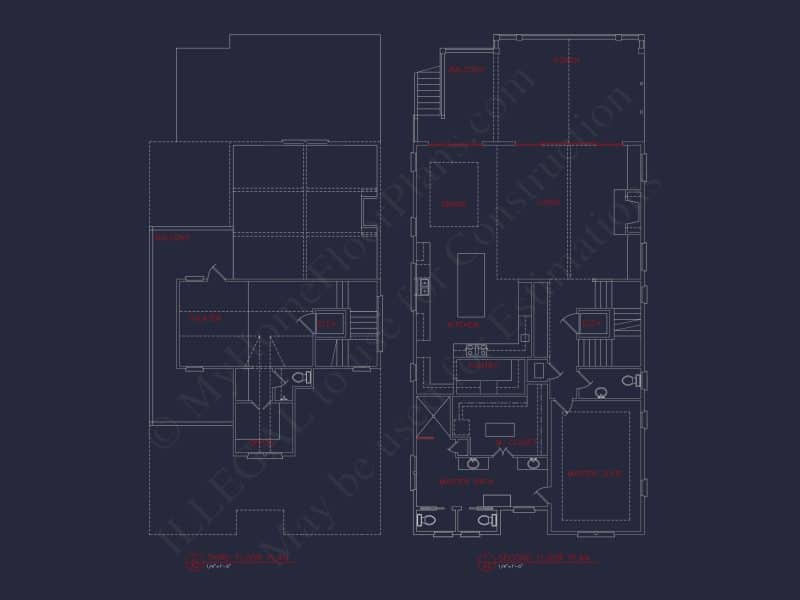 Beach house Plan with 4 Bedrooms and 3 Floors – Full CAD Design