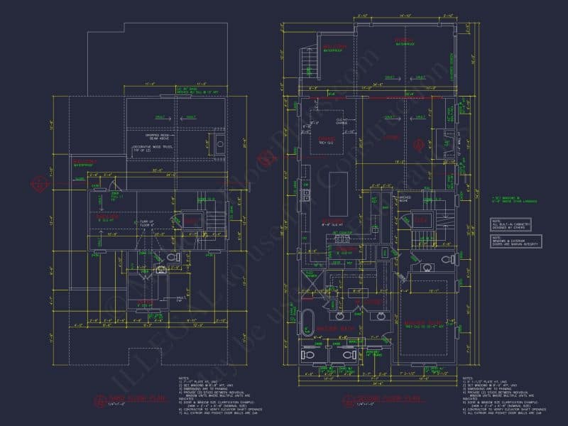Beach house Plan with 4 Bedrooms and 3 Floors – Full CAD Design