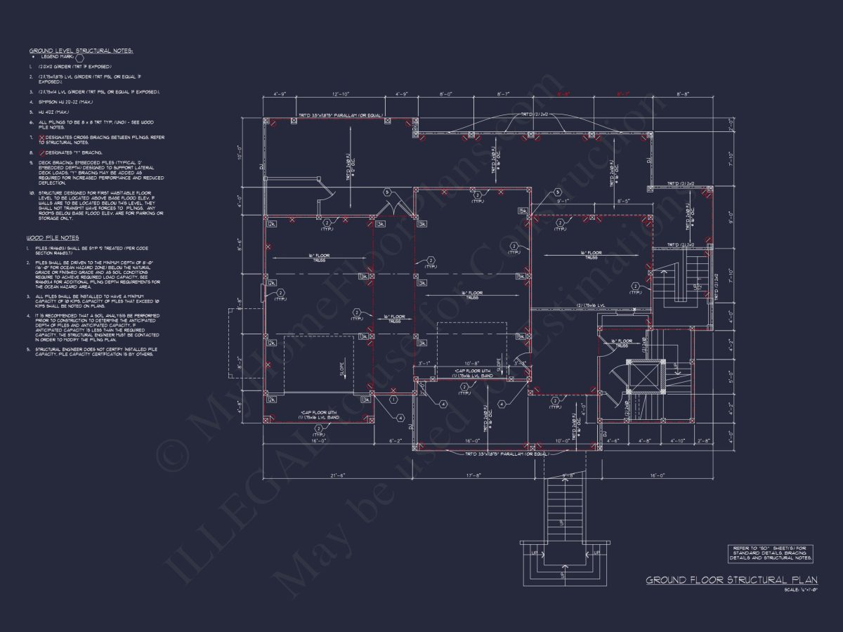 Beach house Plan with 4 Bedrooms, 3 Floors, Architectural Designs