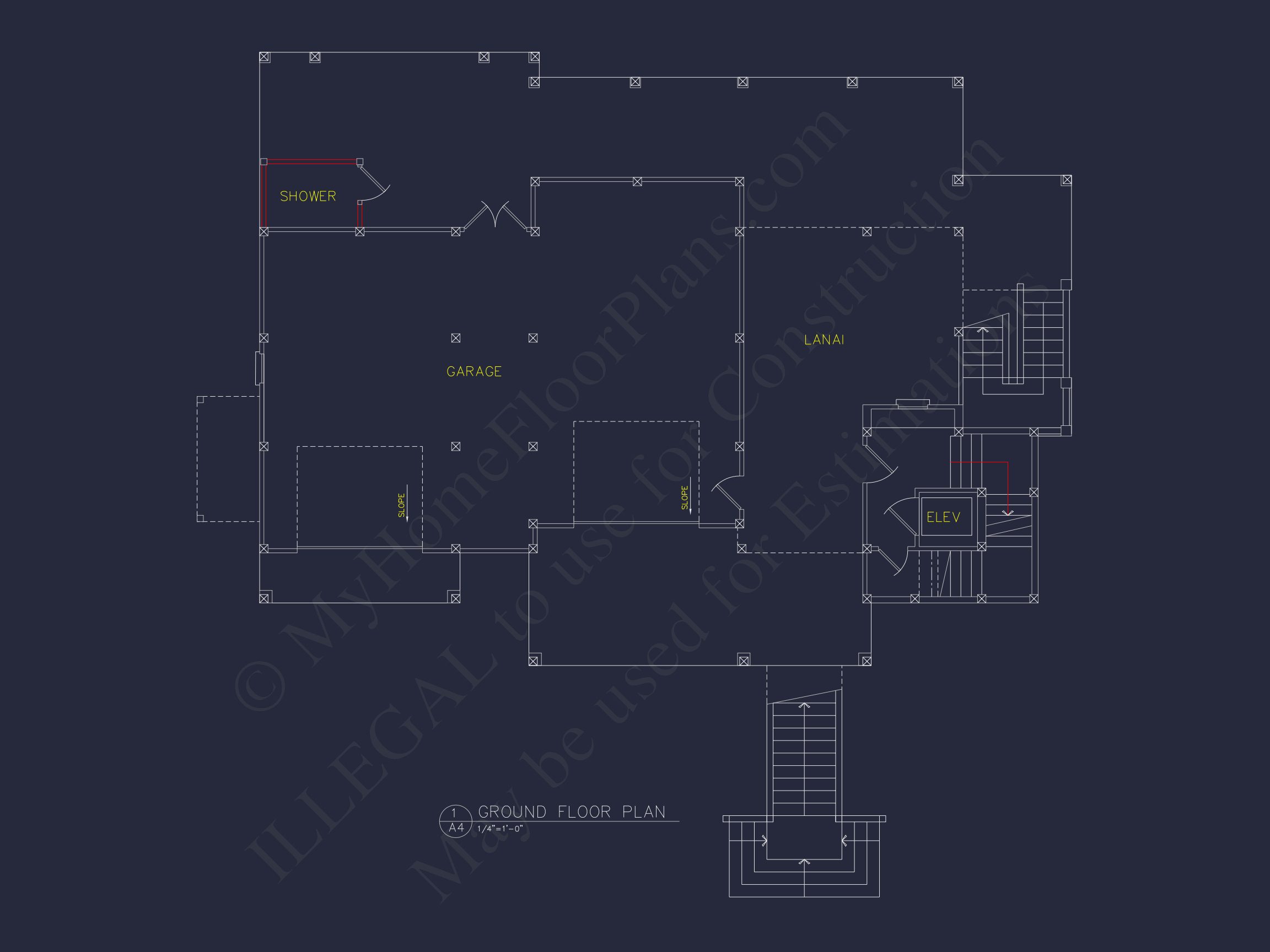 Beach house Plan with 4 Bedrooms,3 Floors,Architectural Designs