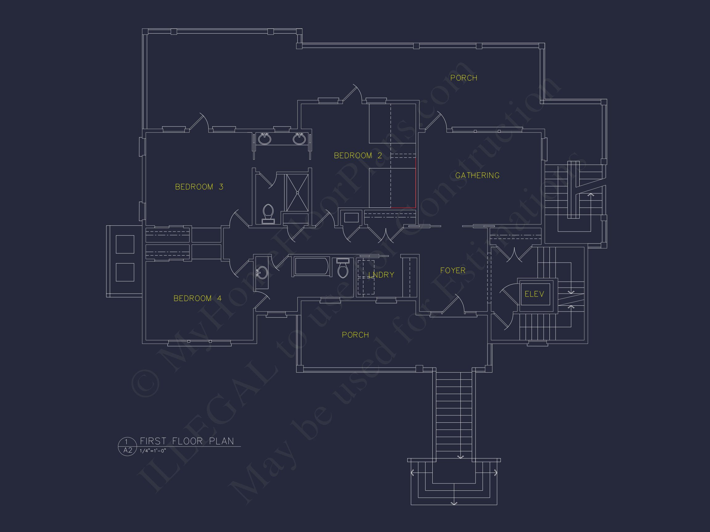 Beach house Plan with 4 Bedrooms,3 Floors,Architectural Designs