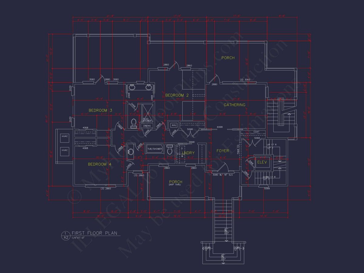 Beach house Plan with 4 Bedrooms, 3 Floors, Architectural Designs