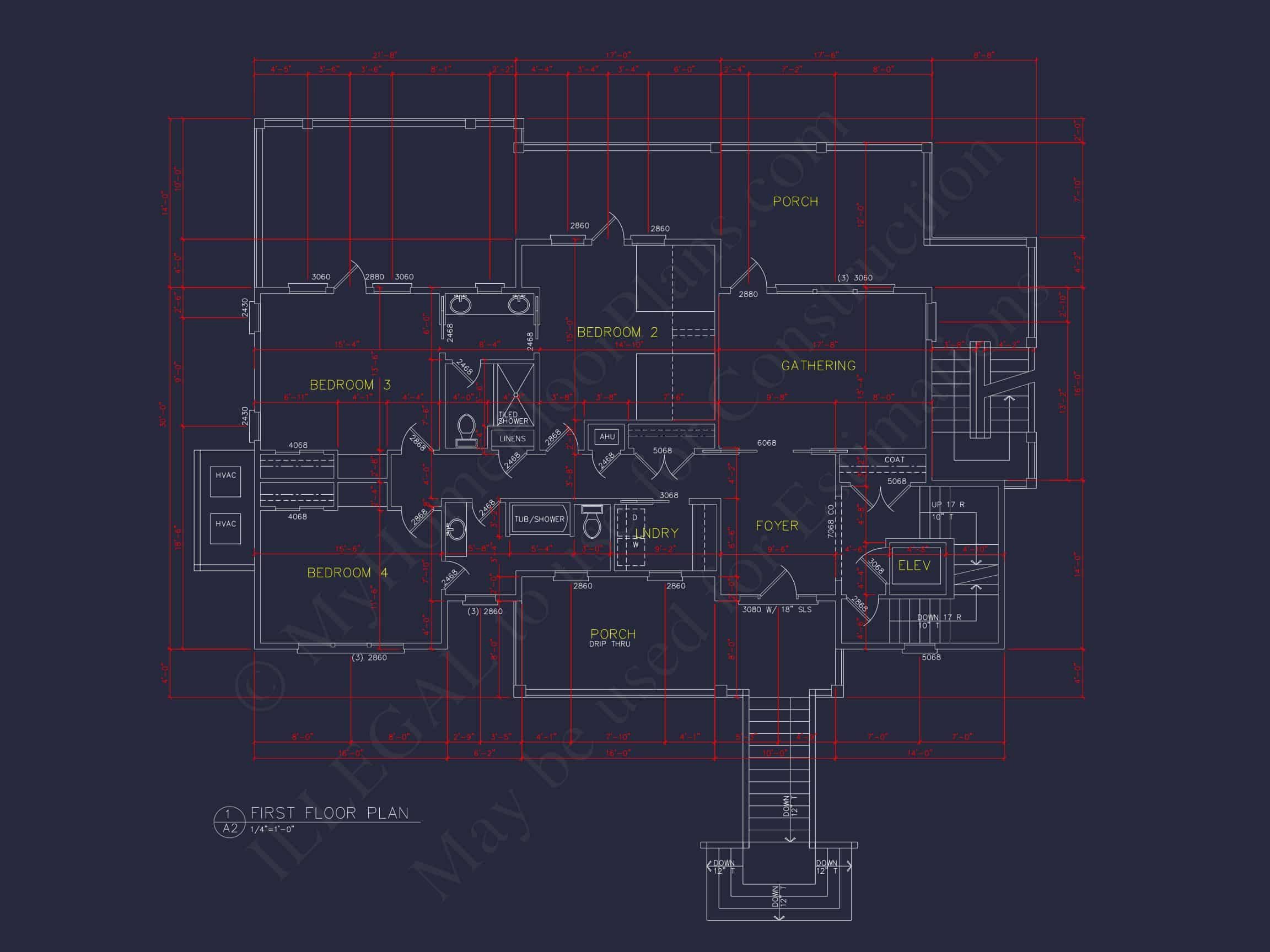 Beach house Plan with 4 Bedrooms,3 Floors,Architectural Designs