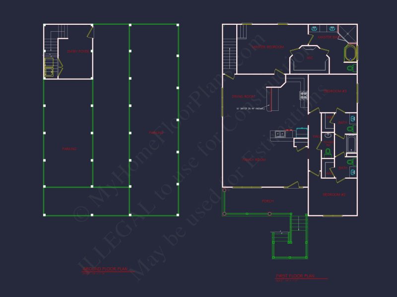 Beach house Plan with Coastal Design and 1.5 Floor Layout