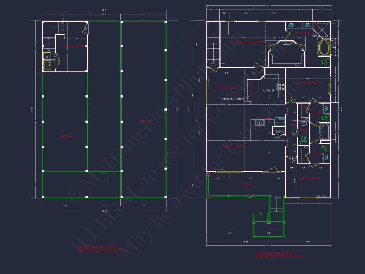 Beach house Plan with Coastal Design and 1.5 Floor Layout