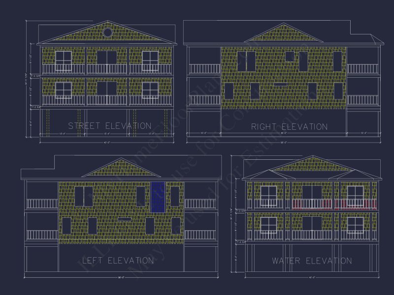 Beach house Plan with Elevator: 4 Bed, 3.5 Bath Coastal Design