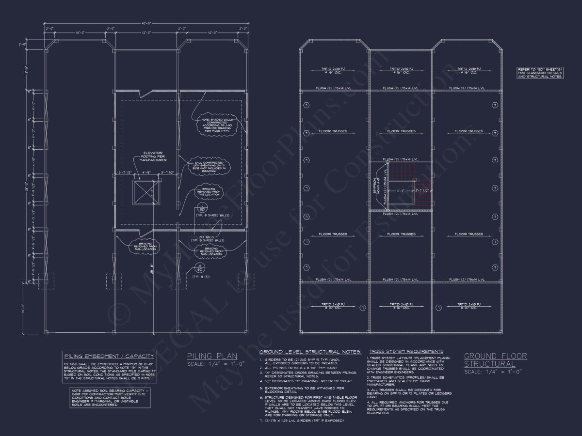 Beach house Plan with Elevator: 4 Bed, 3.5 Bath Coastal Design
