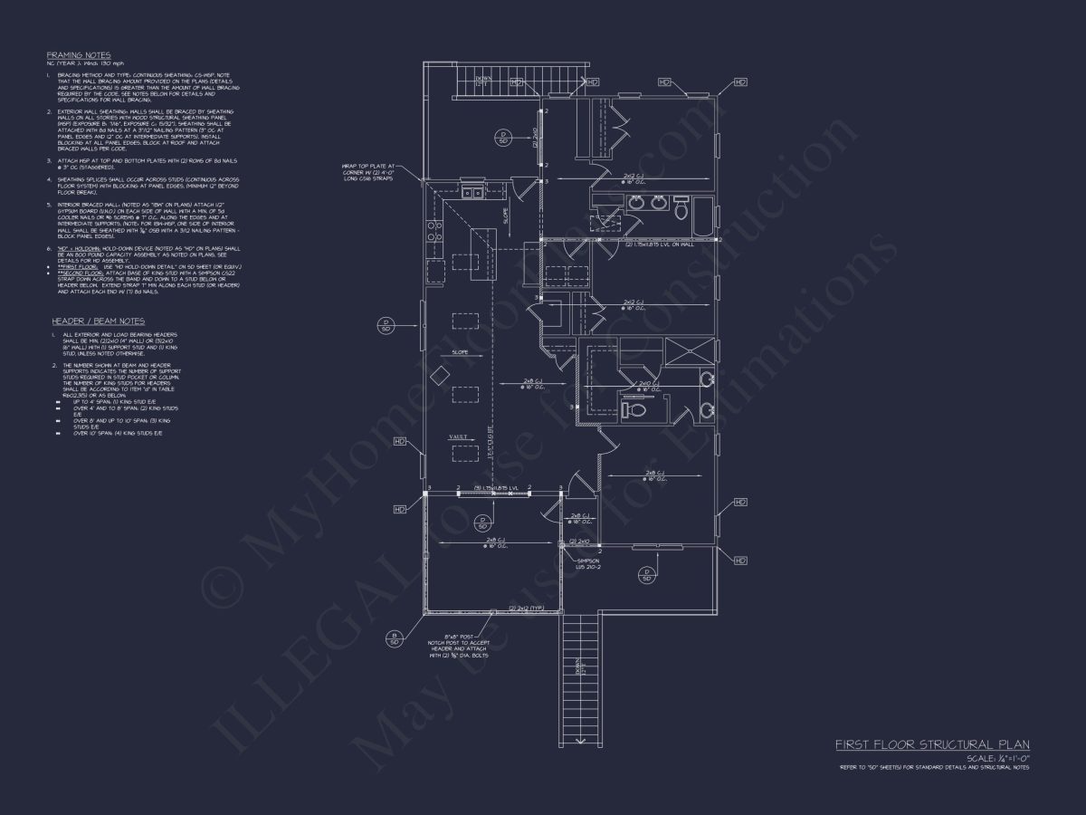 Beach house Plan with Open Floor Plan & Architectural Designs