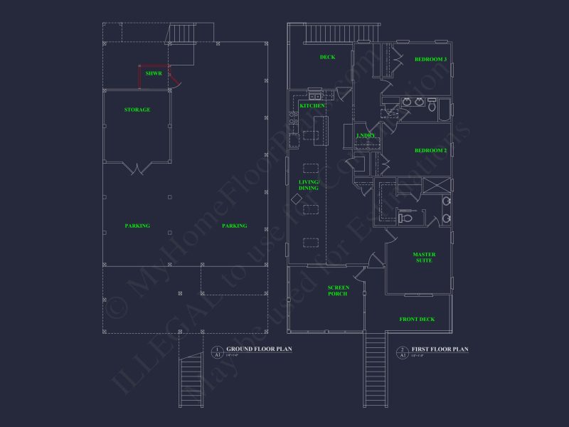 Beach house Plan with Open Floor Plan & Architectural Designs